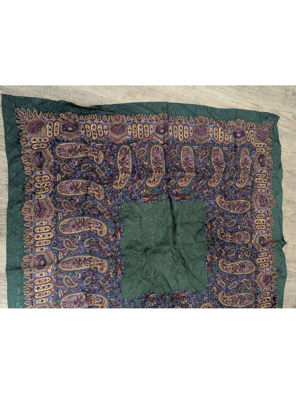 Polo Ralph Lauren green paisley silk scarf